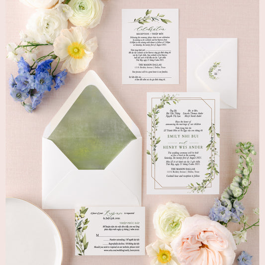 ABIGAIL | Bilingual Vietnamese Wedding Invitation Suites