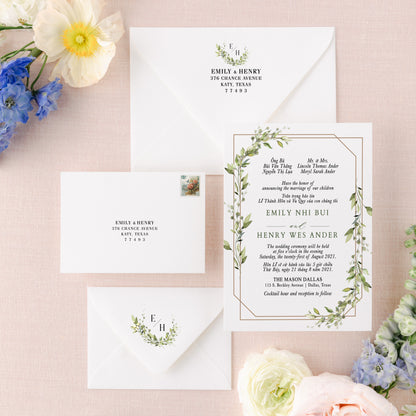 ABIGAIL | Bilingual Vietnamese Wedding Invitation Suites