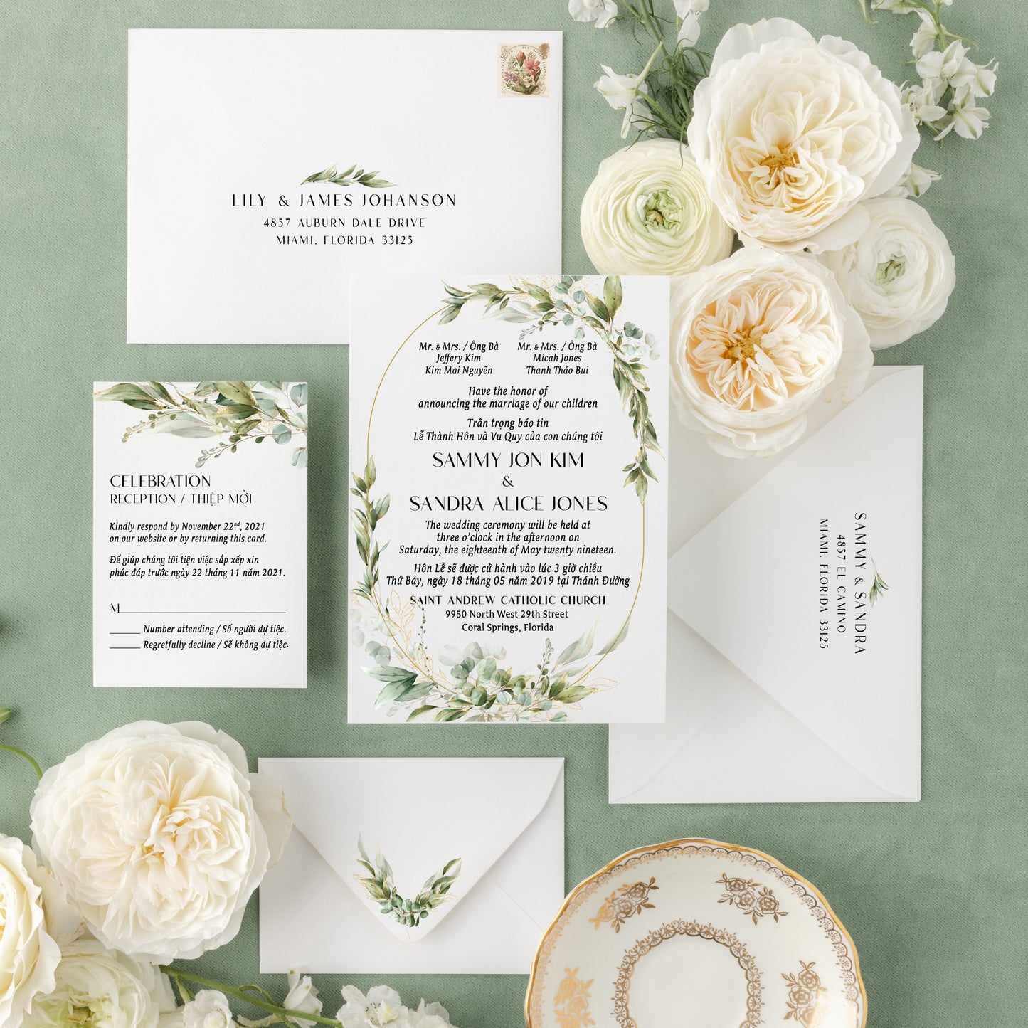 ADELE | Bilingual Vietnamese Wedding Invitation Suites