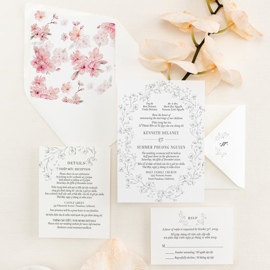 ALYSSA | Bilingual Vietnamese Wedding Invitation Suites