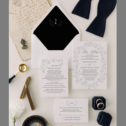 ALYSSA | Bilingual Vietnamese Wedding Invitation Suites