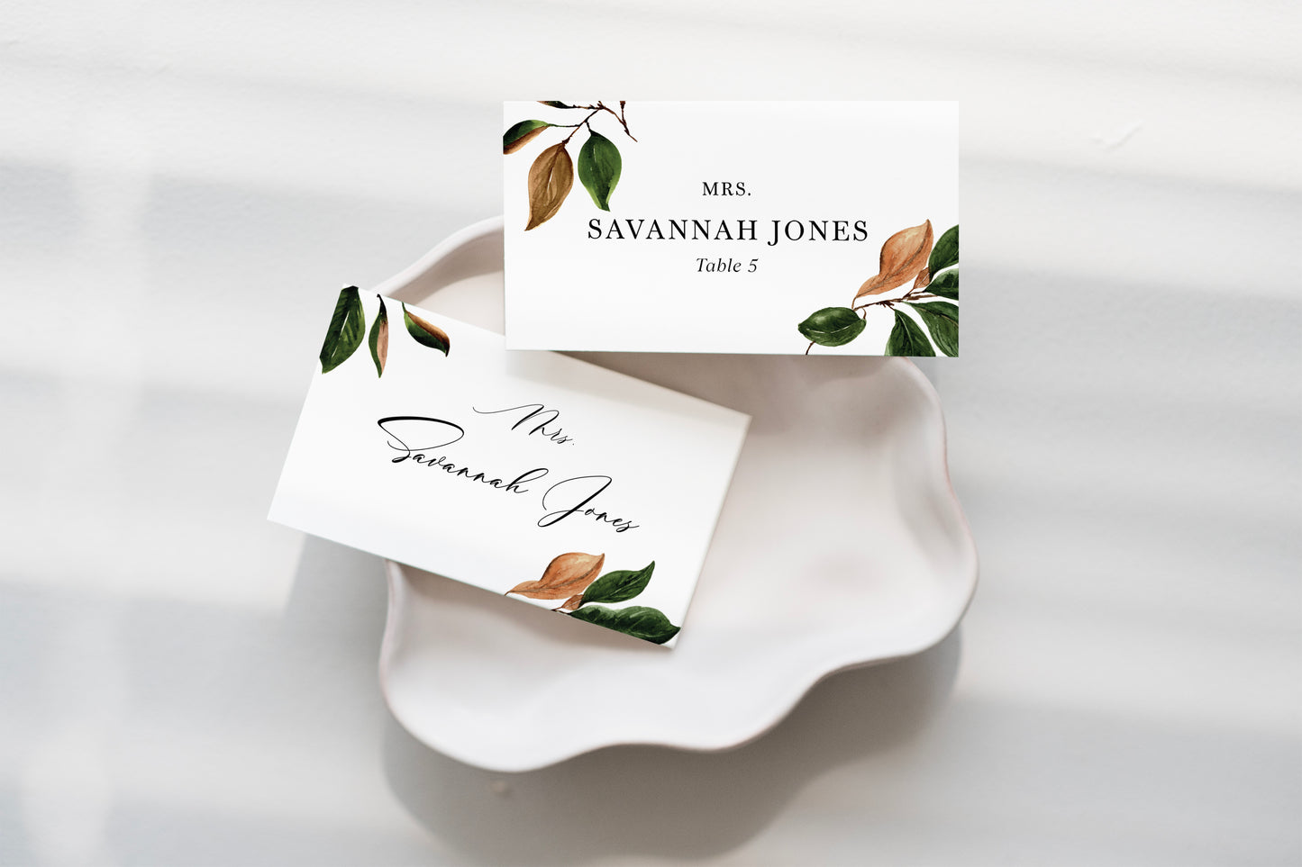 ANNALISE | Magnolia Foliage Escort/Place Cards