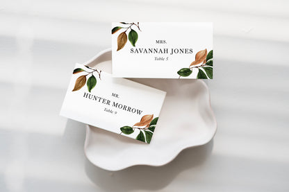 ANNALISE | Magnolia Foliage Escort/Place Cards