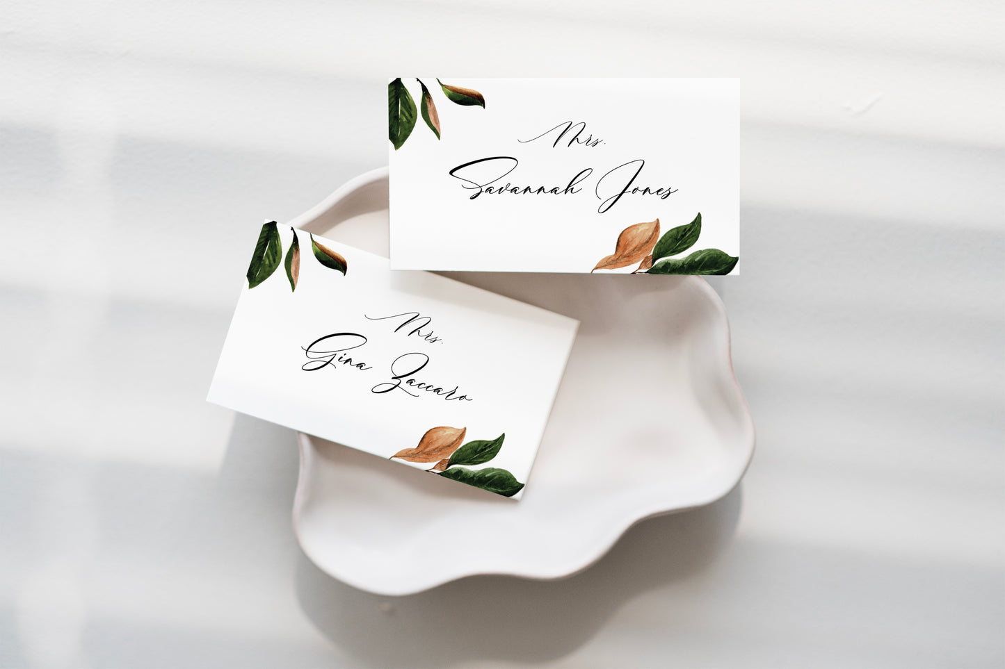 ANNALISE | Magnolia Foliage Escort/Place Cards