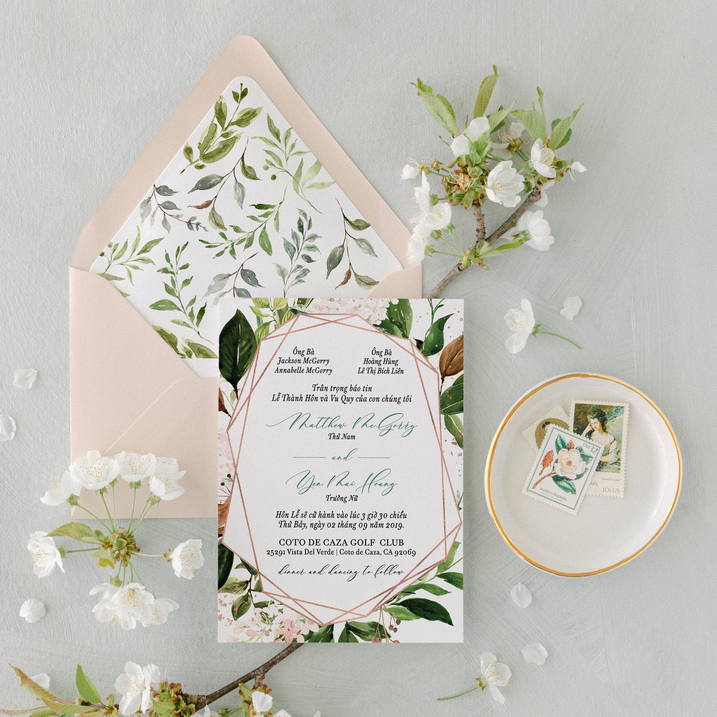 ANNALISE | Bilingual Vietnamese Wedding Invitation Suites