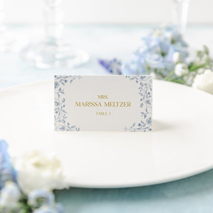 ANNTOINETTE | Floral Crest Escort/Place Cards