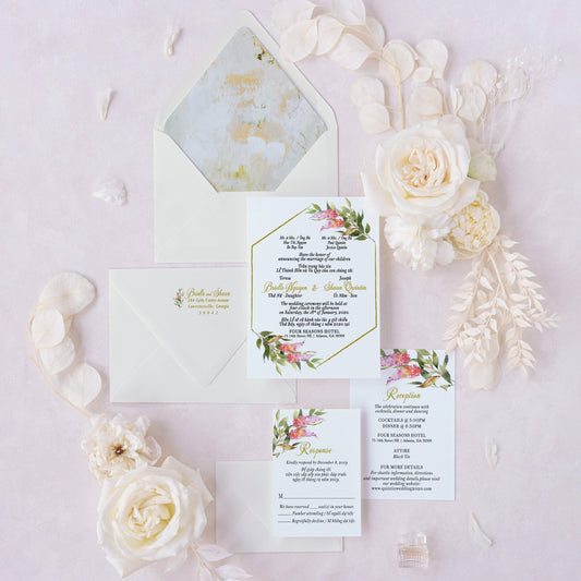 AUBRIELLA | Bilingual Vietnamese Wedding Invitation Suites