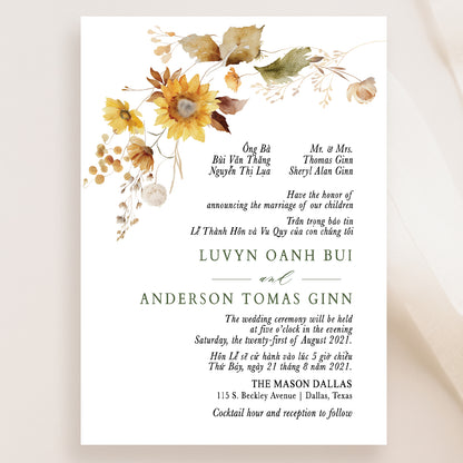 AUTUMN | Bilingual Vietnamese Wedding Invitation Suites