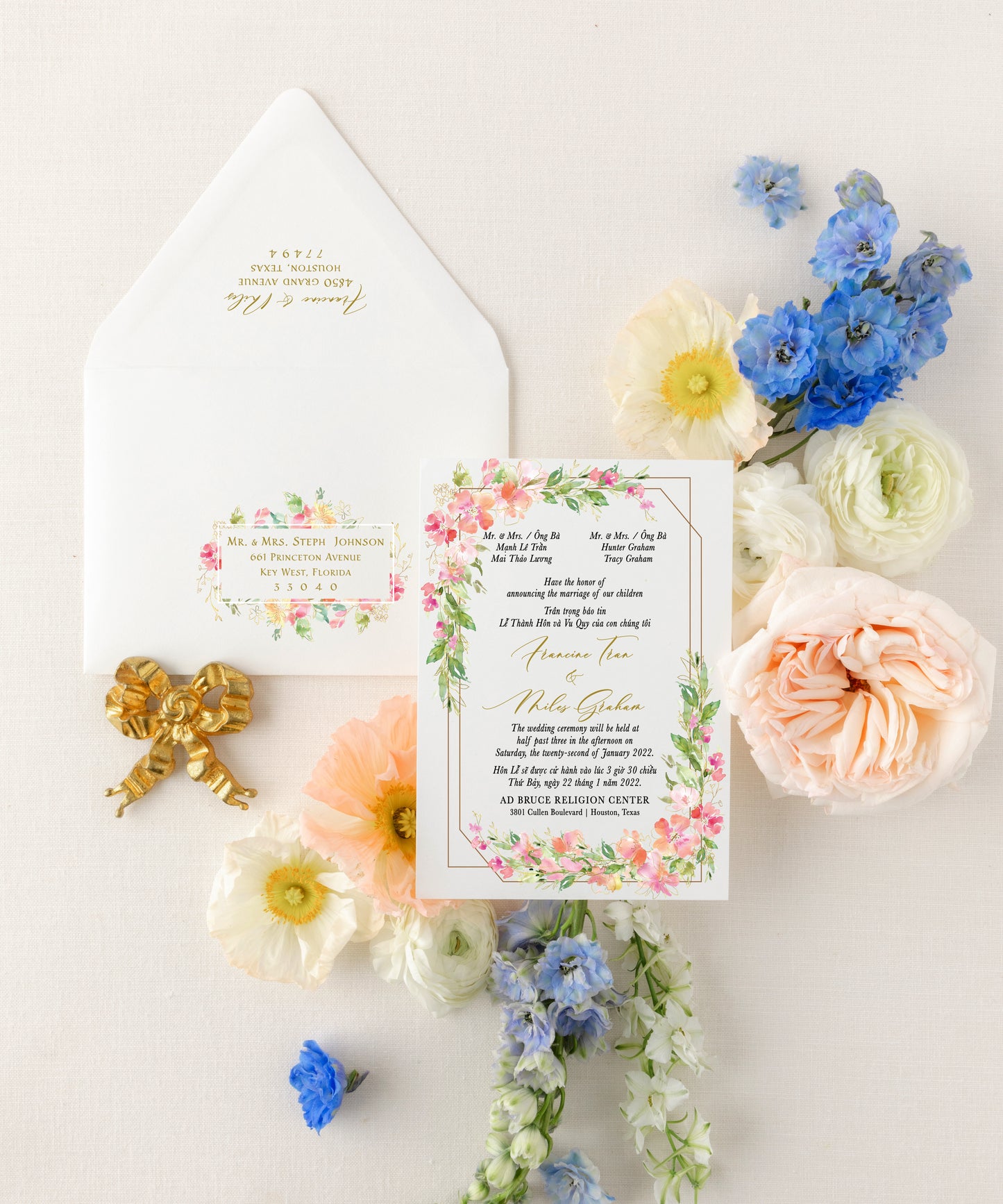 ADDISON | Bilingual Vietnamese Wedding Invitation Suites