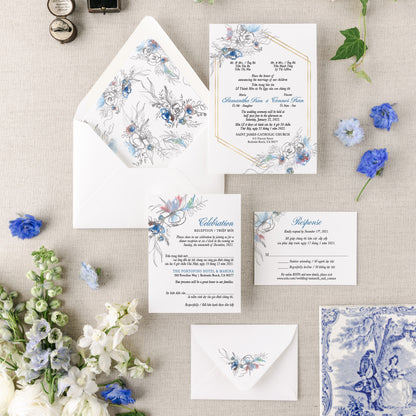 DAHLIA | Bilingual Vietnamese Wedding Invitation Suites