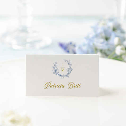 ANNTOINETTE | Floral Crest Escort/Place Cards