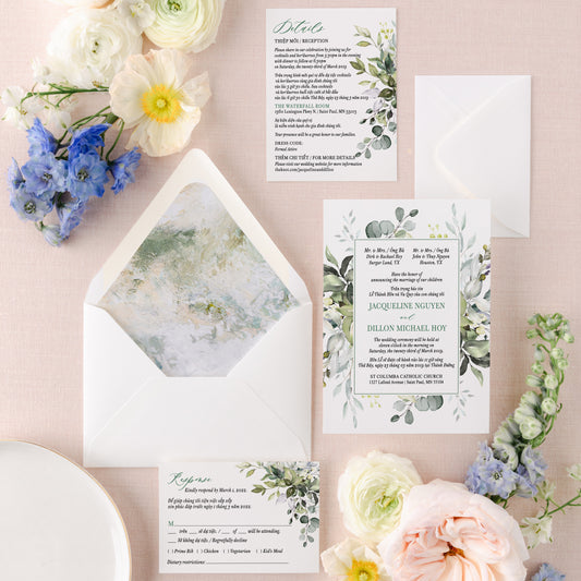 GRACE | Bilingual Vietnamese Wedding Invitation Suites