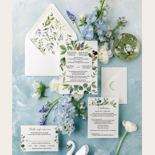 CHLOE | Bilingual Vietnamese Wedding Invitation Suites