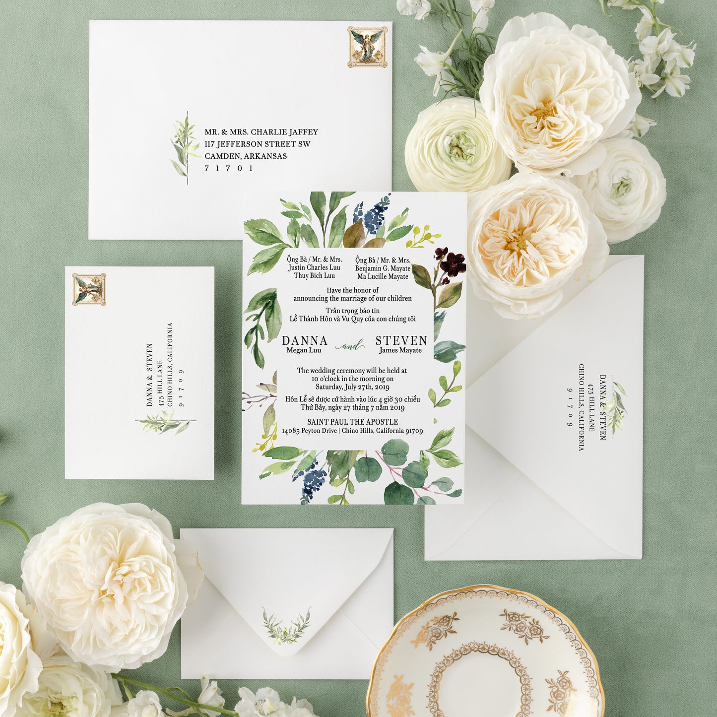 CHLOE | Bilingual Vietnamese Wedding Invitation Suites