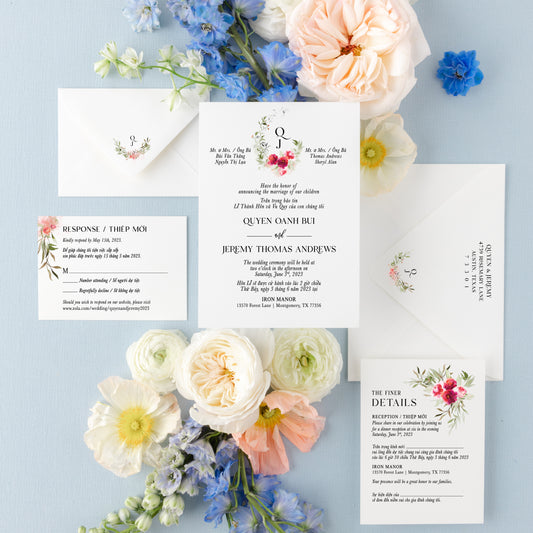 HALEY | Bilingual Vietnamese Wedding Invitation Suites