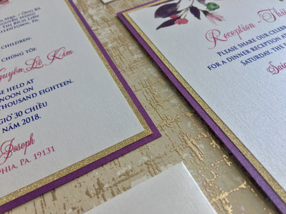 KATELYN | Bilingual Vietnamese Multi-Layered Wedding Invitation Suites