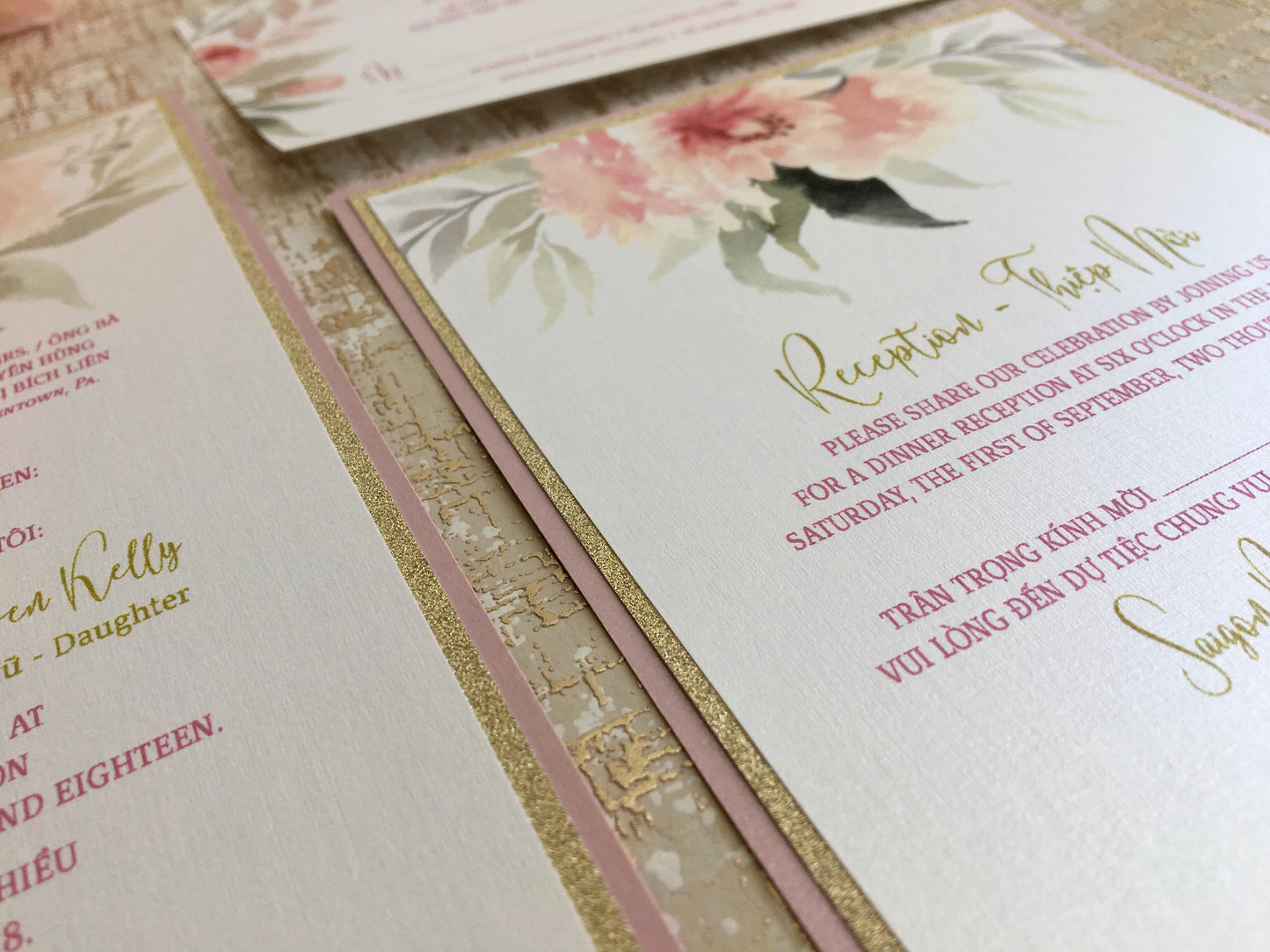 NATALIE | Bilingual Vietnamese Multi-Layered Wedding Invitation Suites