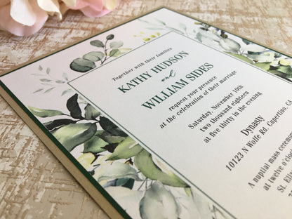 JOLENE | Bilingual Vietnamese Two-Tone Pocket Wedding Invitation Suites