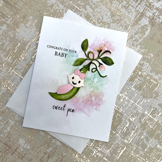 Congrats On Your Baby Sweet Pea Card