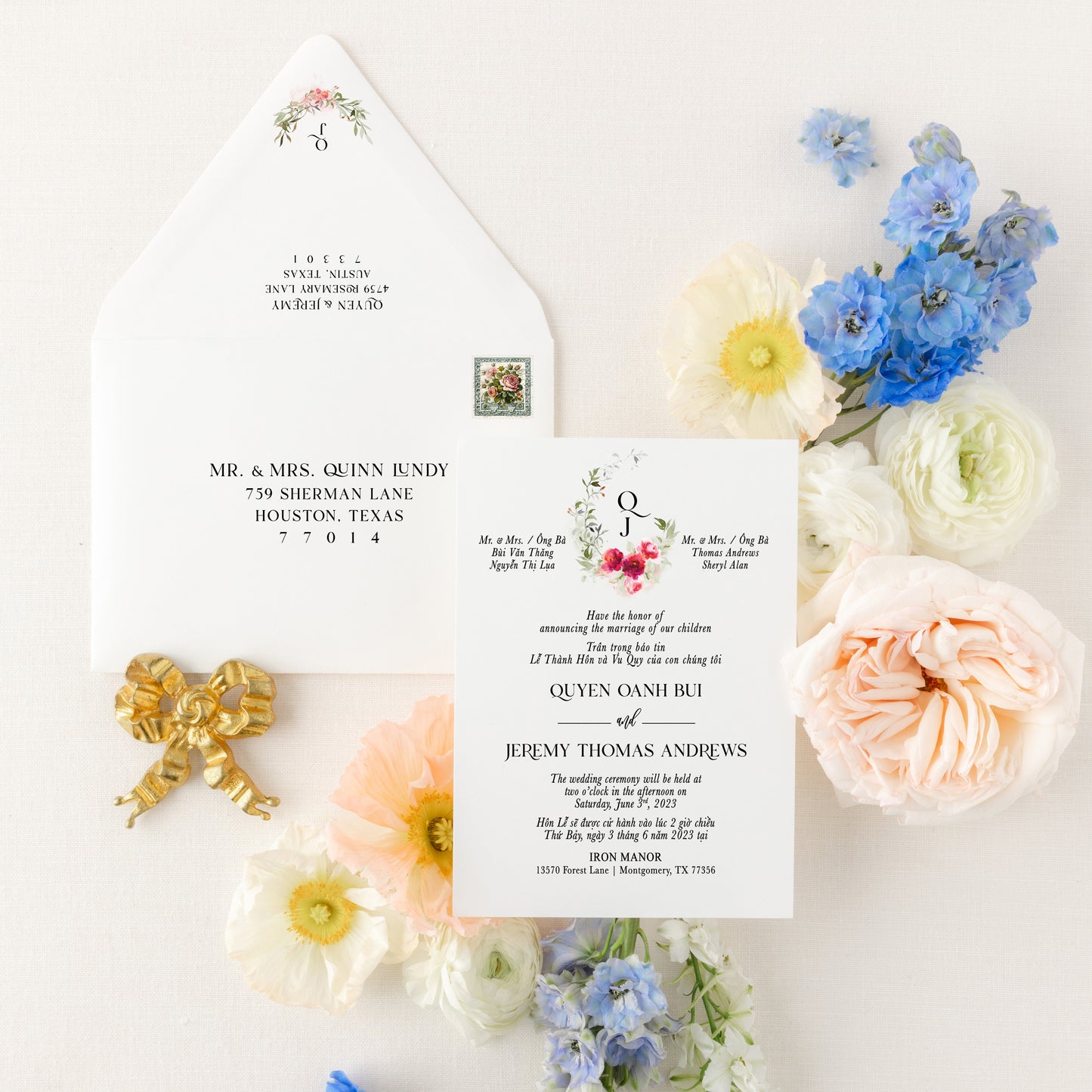 HALEY | Bilingual Vietnamese Wedding Invitation Suites