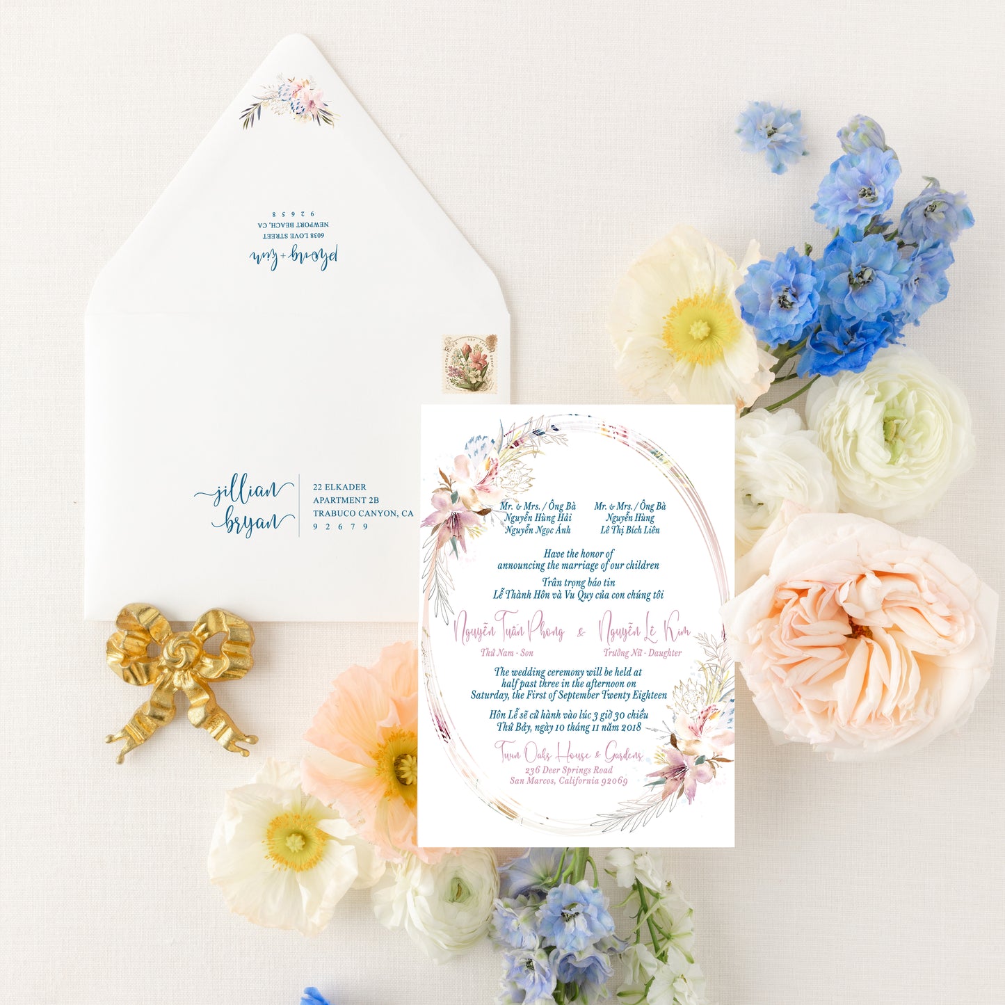 LOLA | Bilingual Vietnamese Wedding Invitation Suites