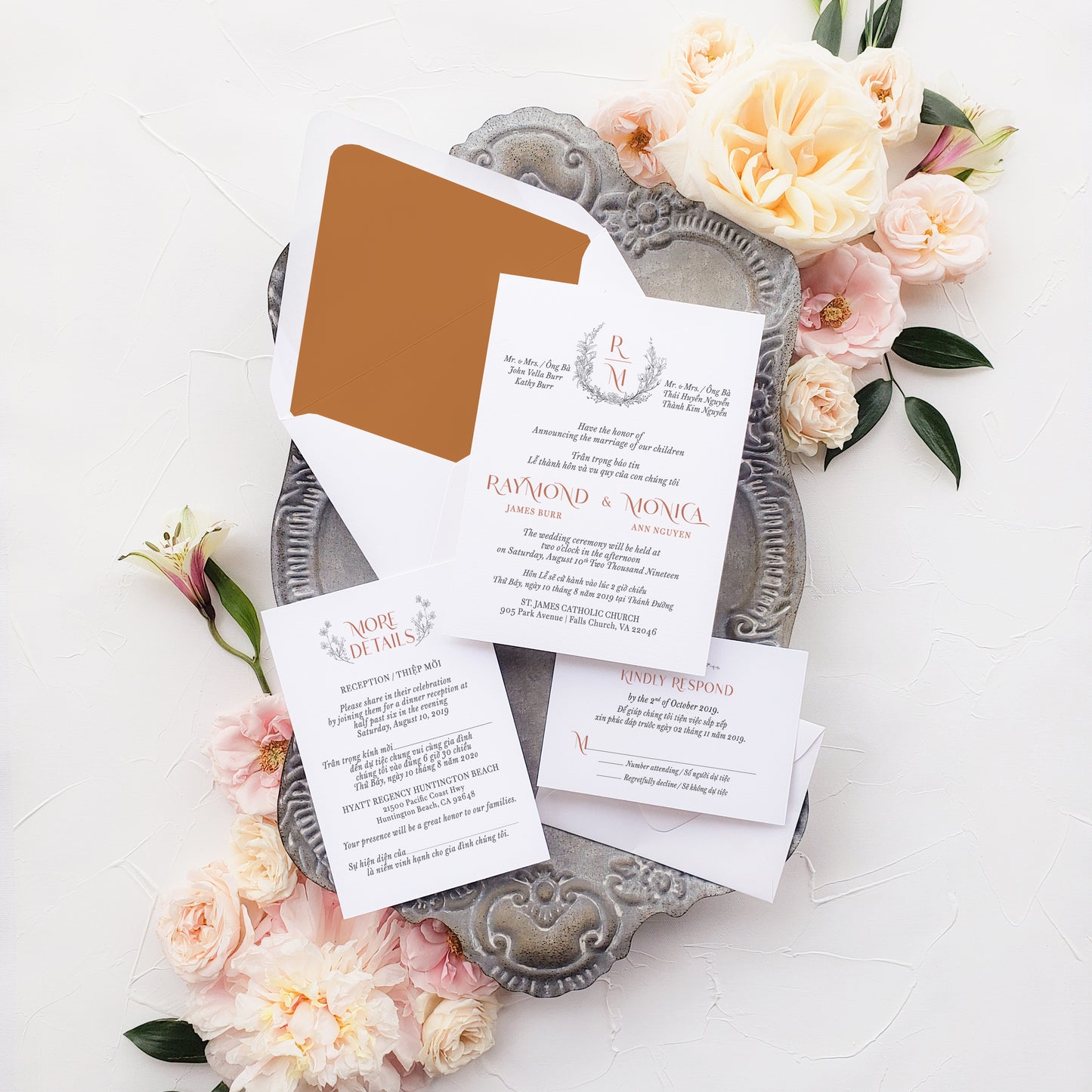 ISABELLA | Bilingual Vietnamese Wedding Invitation Suites