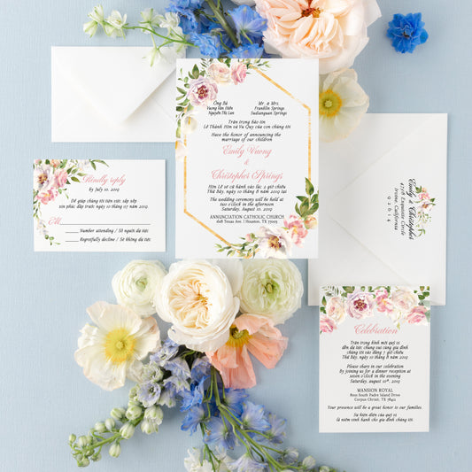 JESSICA | Bilingual Vietnamese Wedding Invitation Suites