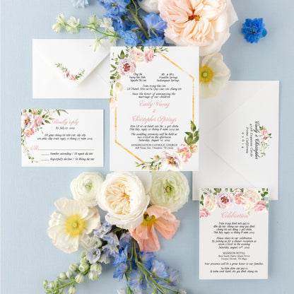 JESSICA | Bilingual Vietnamese Wedding Invitation Suites