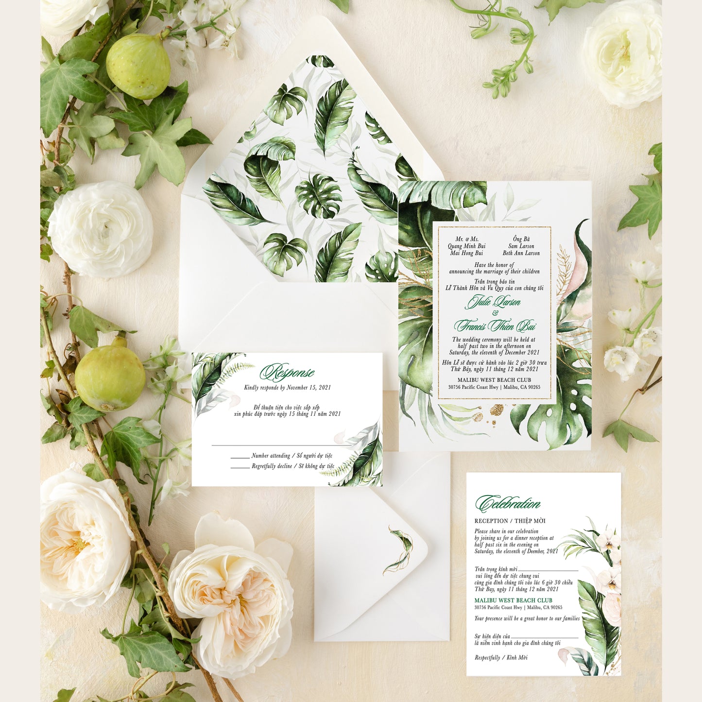 CICELY | Bilingual Vietnamese Wedding Invitation Suites