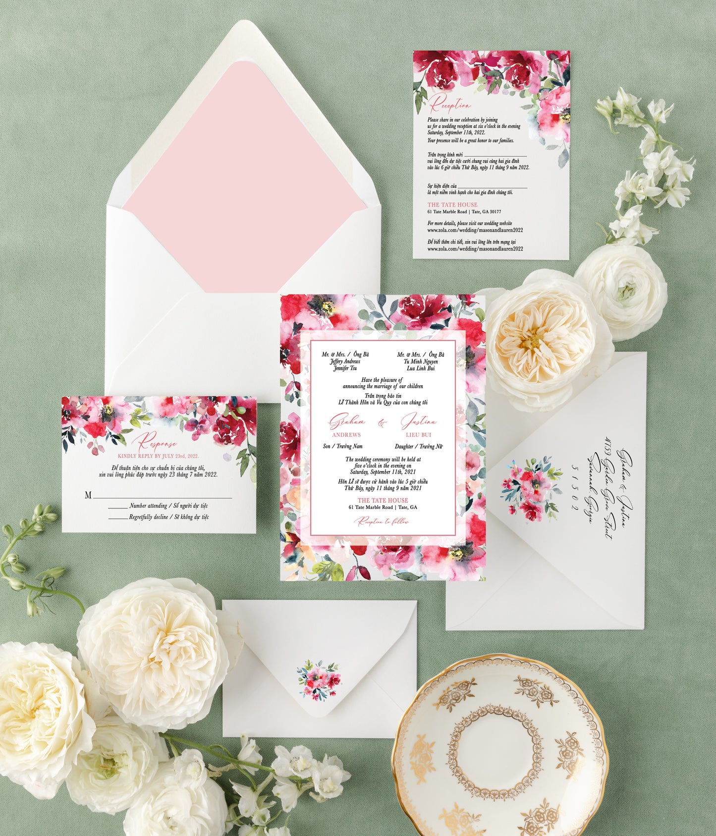 KYLIE | Bilingual Vietnamese Wedding Invitation Suites