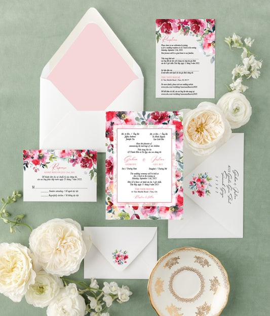 KYLIE | Bilingual Vietnamese Wedding Invitation Suites