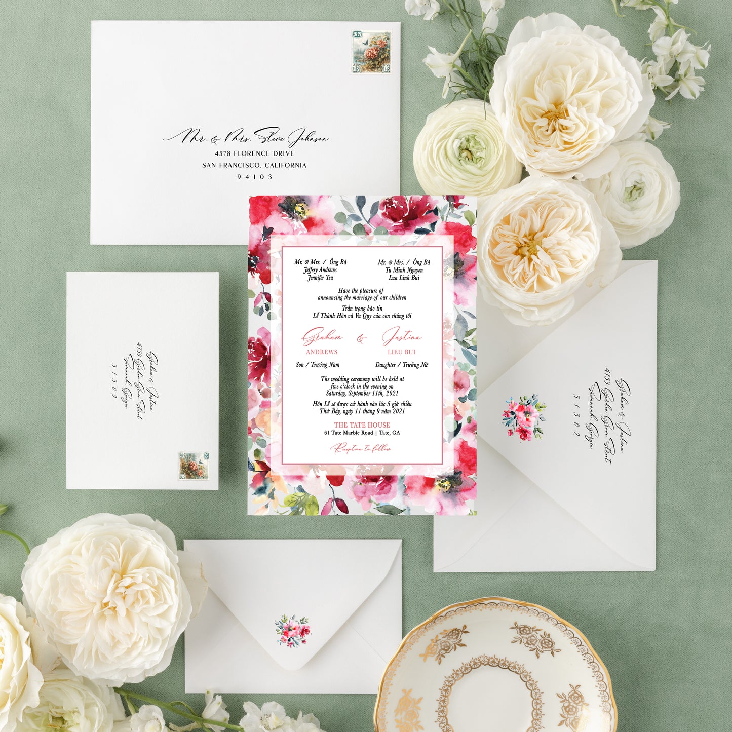 KYLIE | Bilingual Vietnamese Wedding Invitation Suites