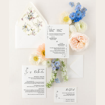 Minimalist Bilingual Vietnamese Wedding Invitation Suites