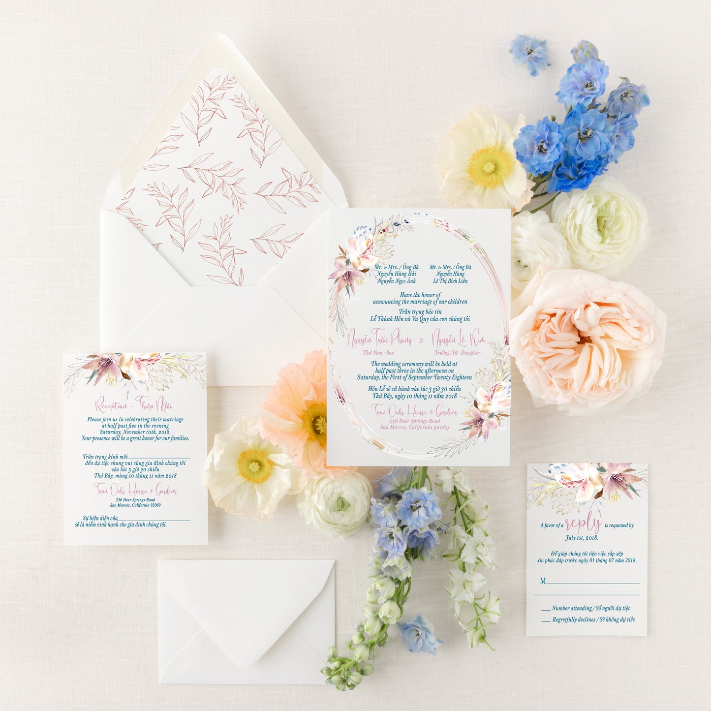 LOLA | Bilingual Vietnamese Wedding Invitation Suites