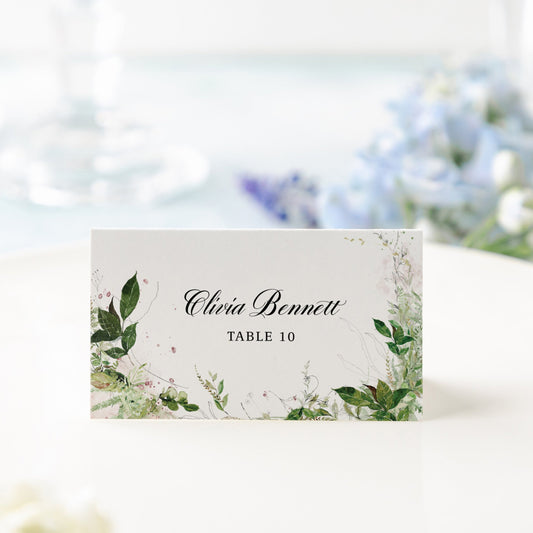 NICOLE | Lush Greenery, Foilage Escort/Place Cards