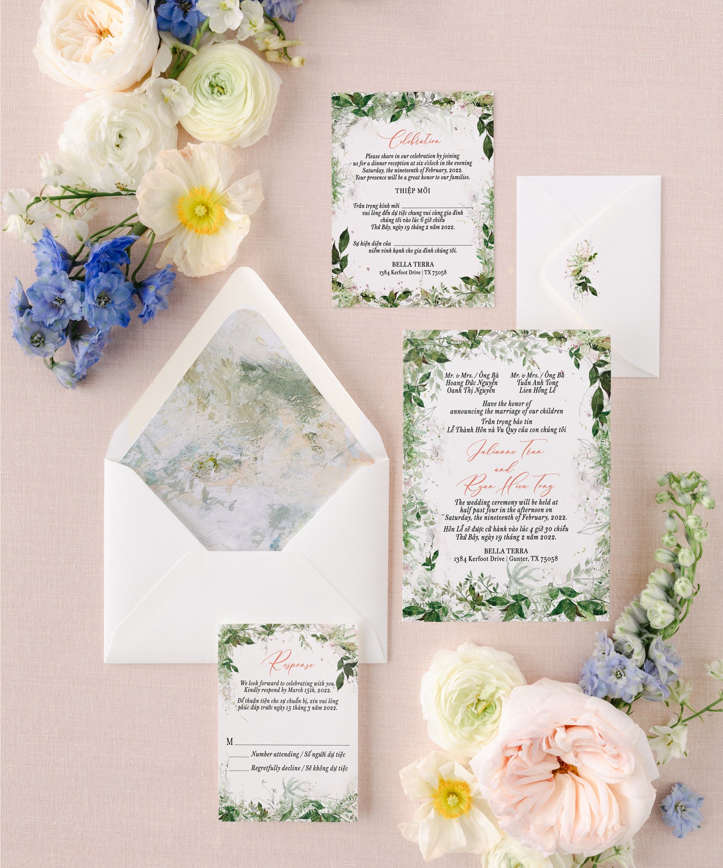 NICOLETTE | Bilingual Vietnamese Wedding Invitation Suites