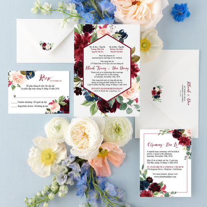 MADELYN | Bilingual Vietnamese Wedding Invitation Suites