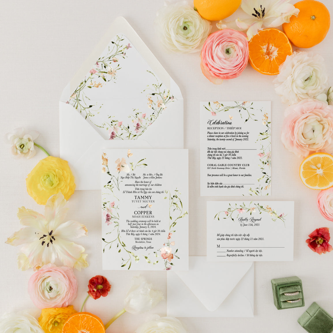 MADISON | Bilingual Vietnamese Wedding Invitation Suites