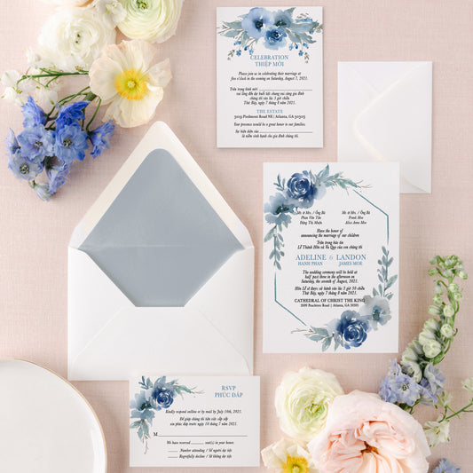 MARIELLE | Bilingual Vietnamese Wedding Invitation Suites