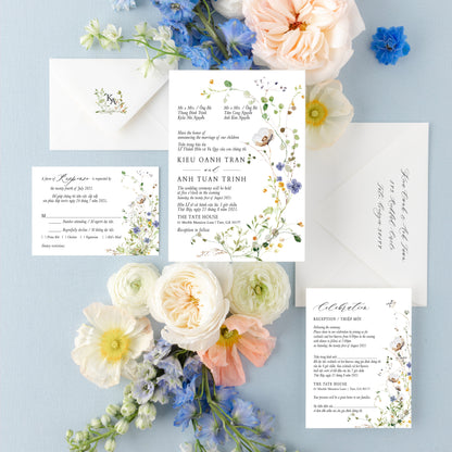 MEADOW | Bilingual Vietnamese Wedding Invitation Suites