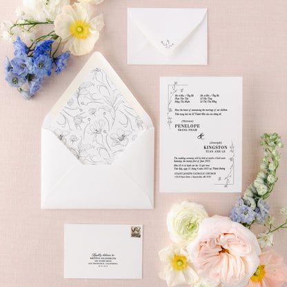 Minimalist Bilingual Vietnamese Wedding Invitation Suites