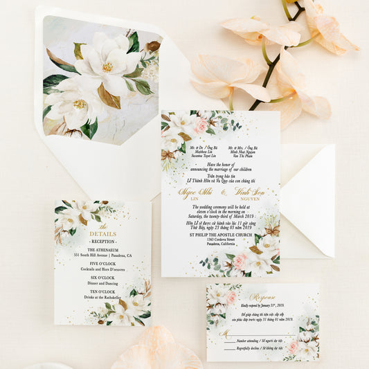 MONICA | Bilingual Vietnamese Wedding Invitation Suites