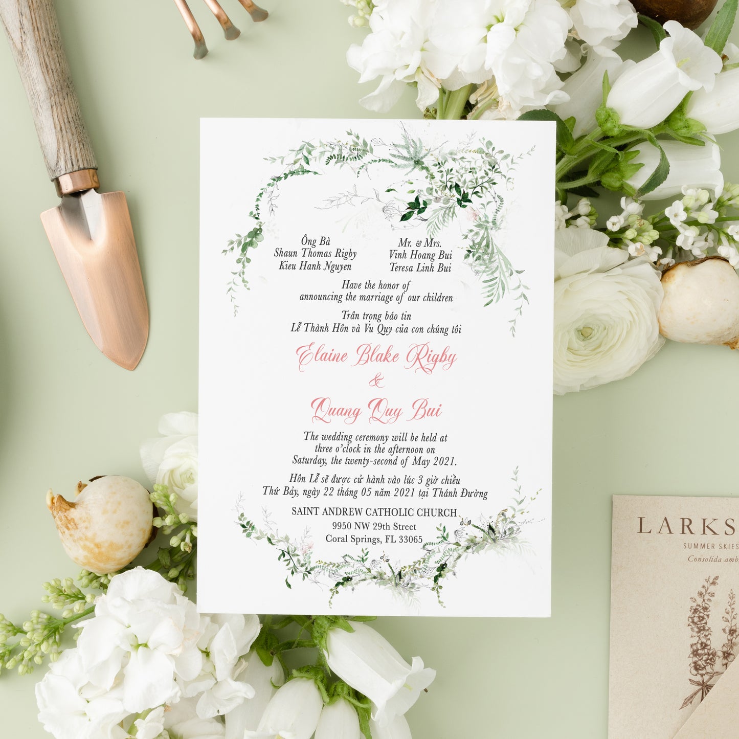 CELESTINE | Bilingual Vietnamese Wedding Invitation Suites