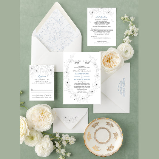 PENELOPE | Bilingual Vietnamese Wedding Invitation Suites