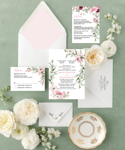 PRISCILLA | Bilingual Vietnamese Wedding Invitation Suites