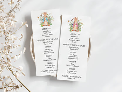 Peter Rabbit Menu