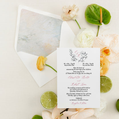 TESSA | Bilingual Vietnamese Wedding Invitation Suites