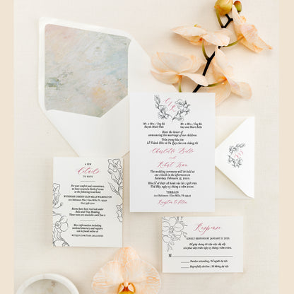 TESSA | Bilingual Vietnamese Wedding Invitation Suites