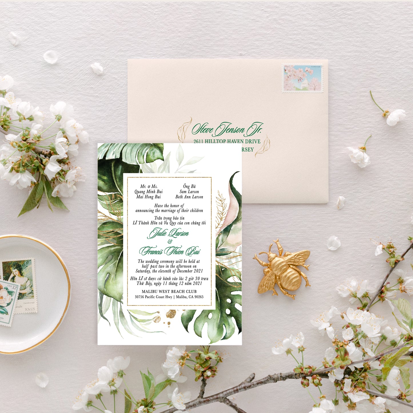 CICELY | Bilingual Vietnamese Wedding Invitation Suites