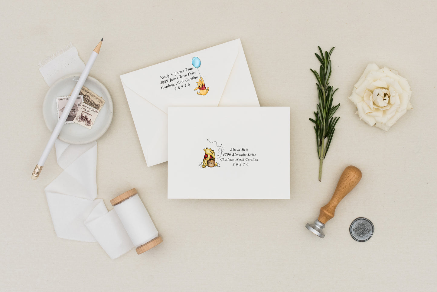 Winnie the Pooh Onesie Shape Invitations